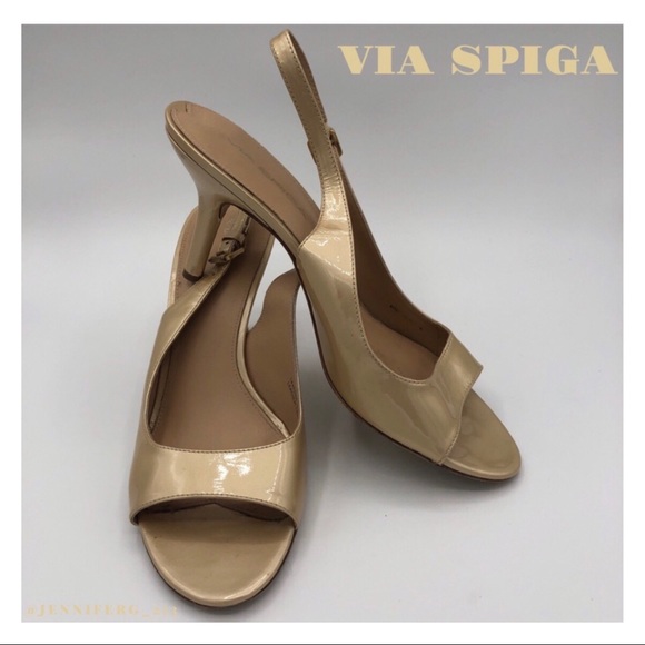 Via Spiga Shoes - Vero Cuoio for Via Spiga Patent Leather Slingbacks